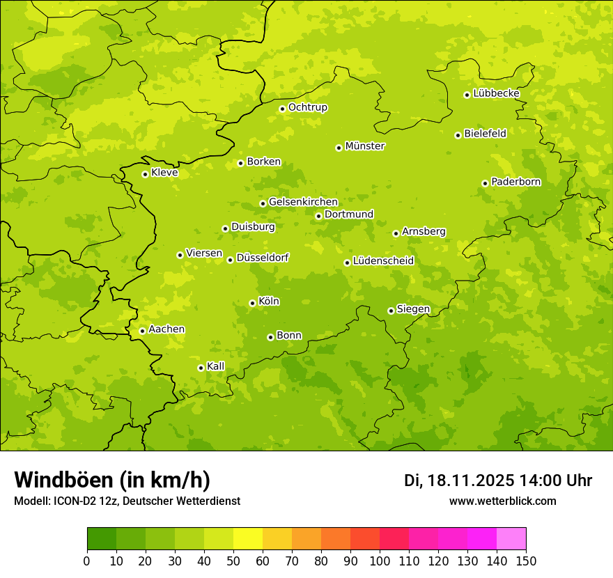 Modellkarten Windgeschwindigkeit