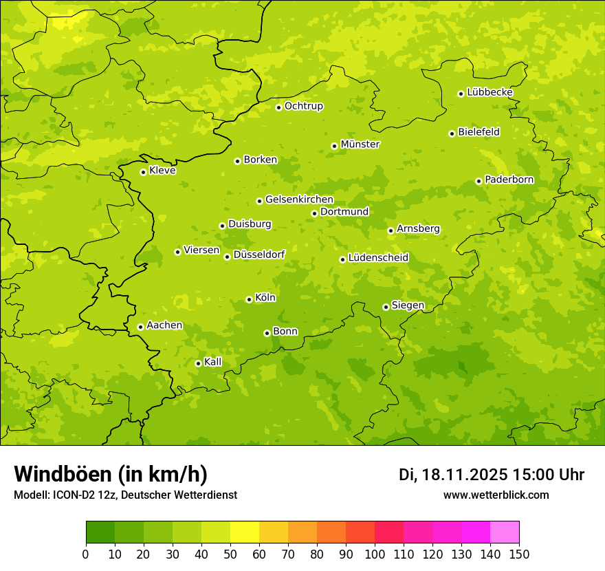 Modellkarten Windgeschwindigkeit