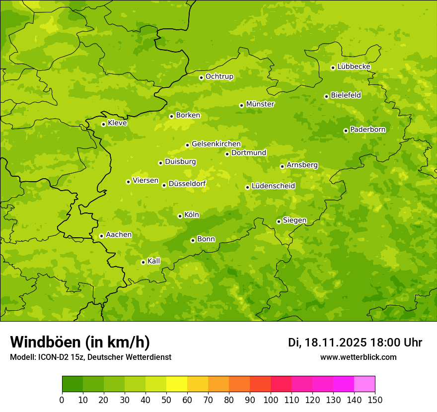 Modellkarten Windgeschwindigkeit
