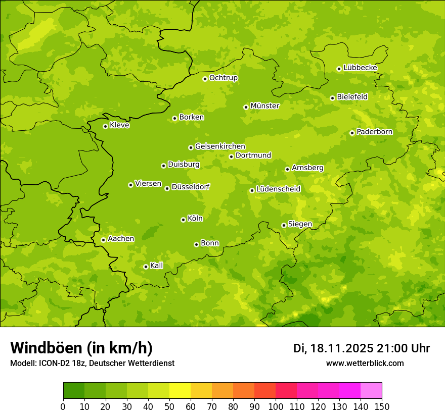 Modellkarten Windgeschwindigkeit