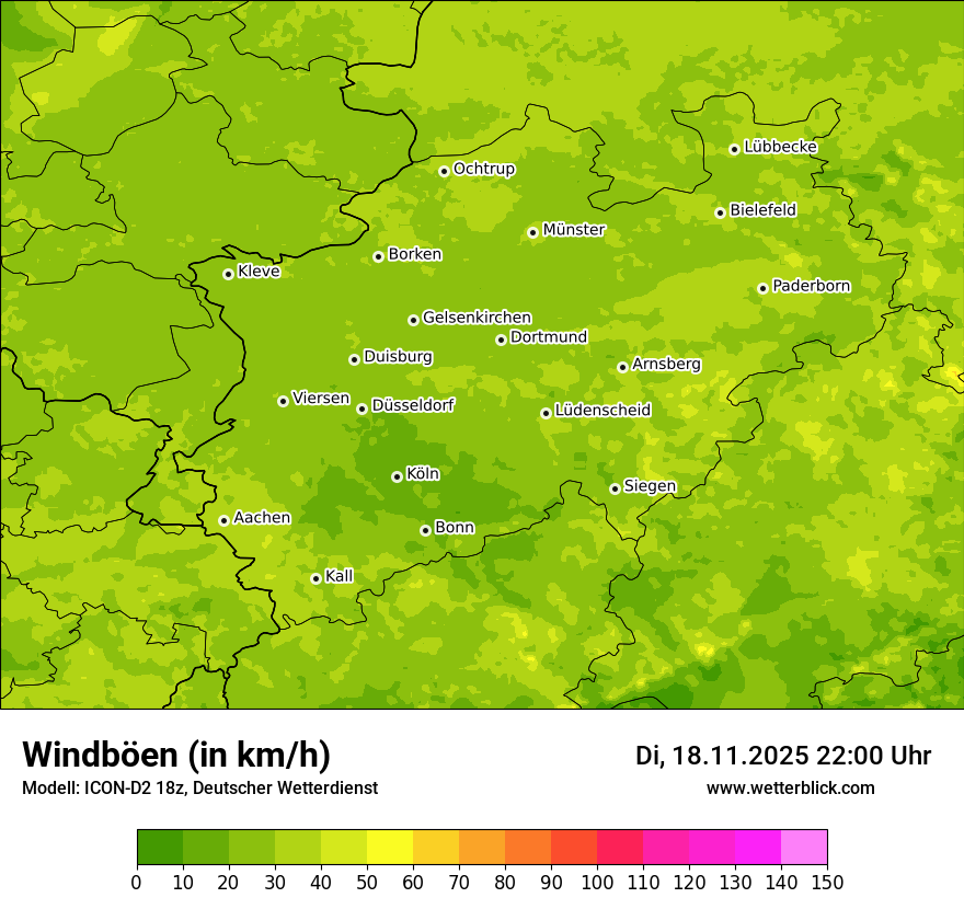 Modellkarten Windgeschwindigkeit