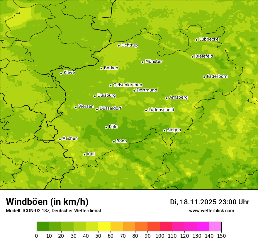 Modellkarten Windgeschwindigkeit