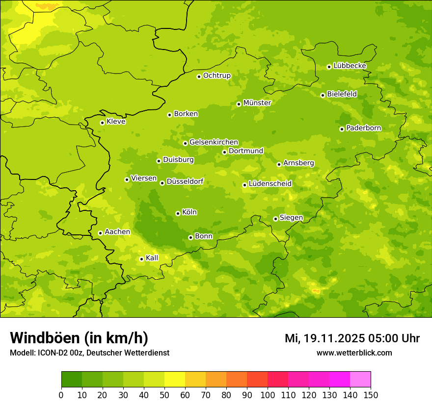 Modellkarten Windgeschwindigkeit