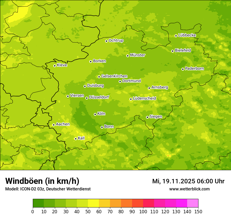 Modellkarten Windgeschwindigkeit
