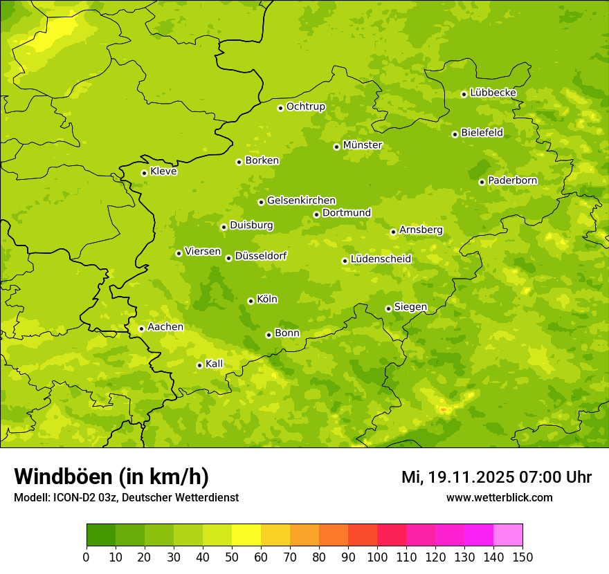 Modellkarten Windgeschwindigkeit