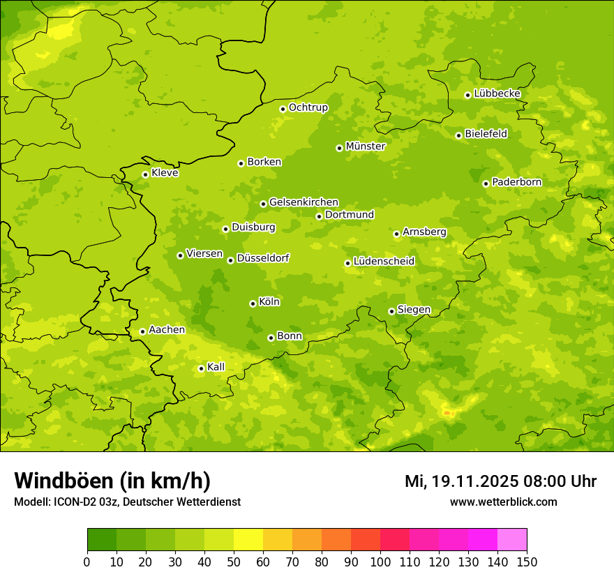 Modellkarten Windgeschwindigkeit