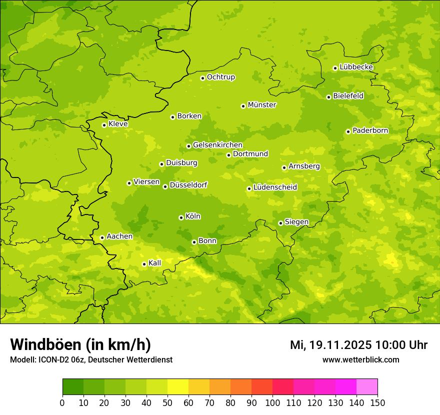Modellkarten Windgeschwindigkeit