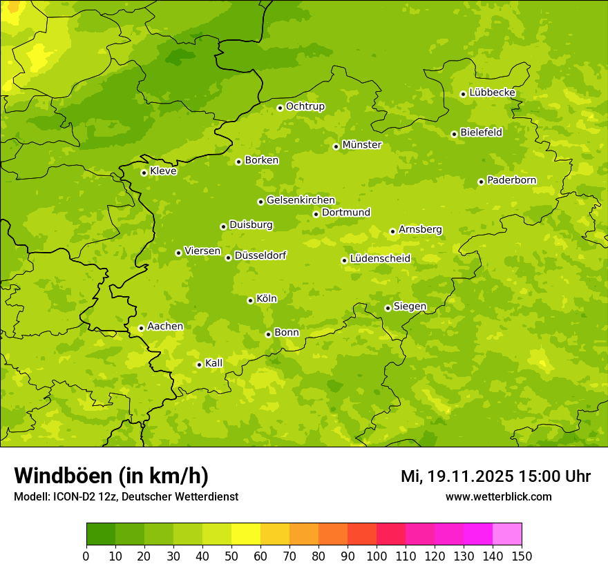 Modellkarten Windgeschwindigkeit
