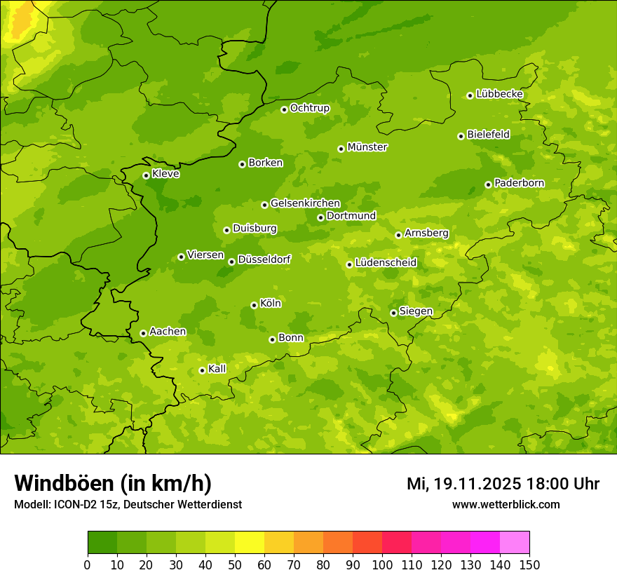 Modellkarten Windgeschwindigkeit