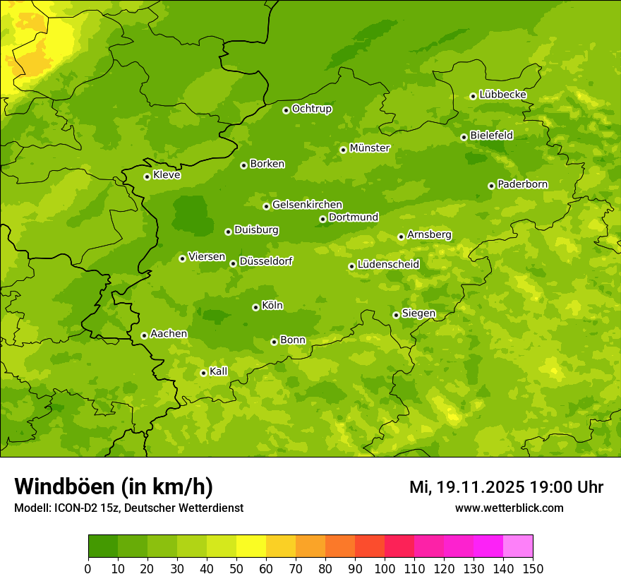 Modellkarten Windgeschwindigkeit
