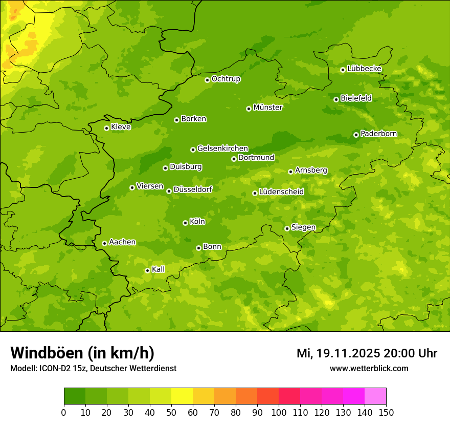 Modellkarten Windgeschwindigkeit