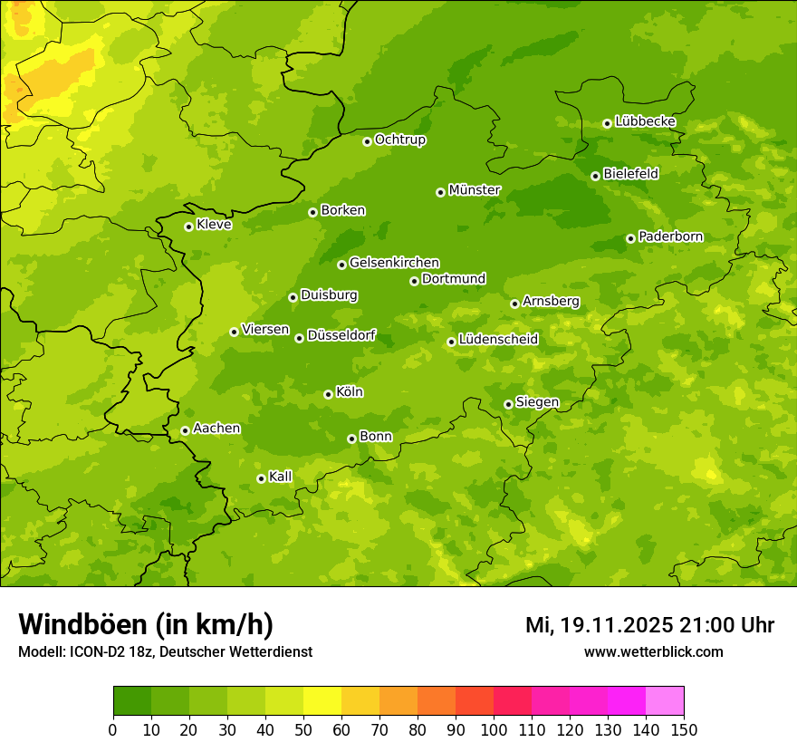 Modellkarten Windgeschwindigkeit