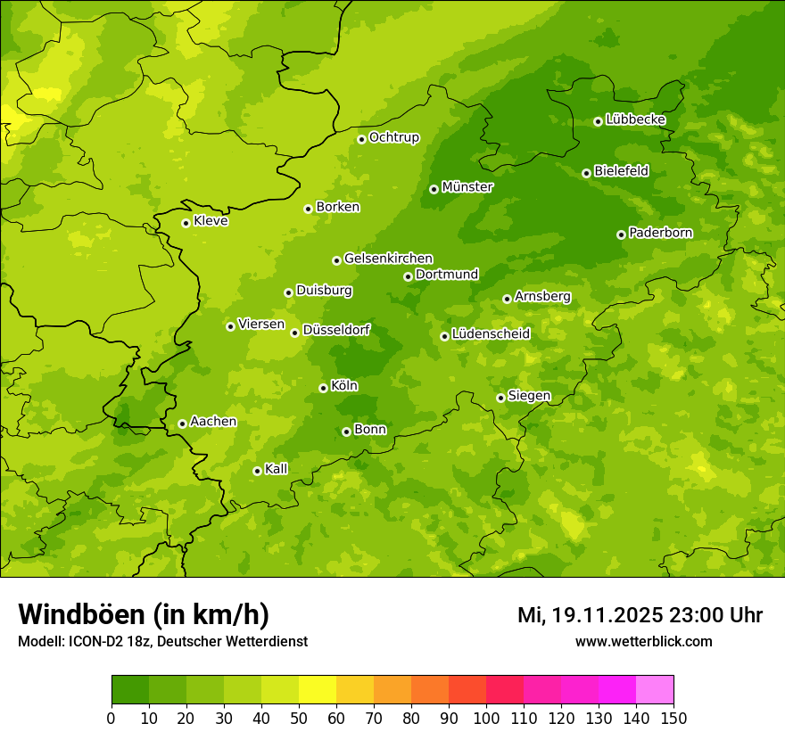 Modellkarten Windgeschwindigkeit