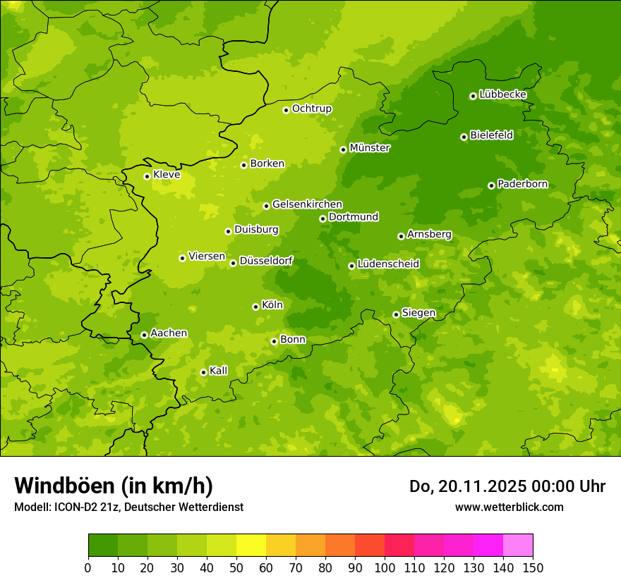 Modellkarten Windgeschwindigkeit