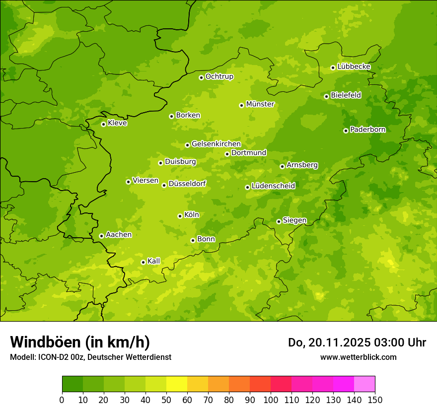 Modellkarten Windgeschwindigkeit