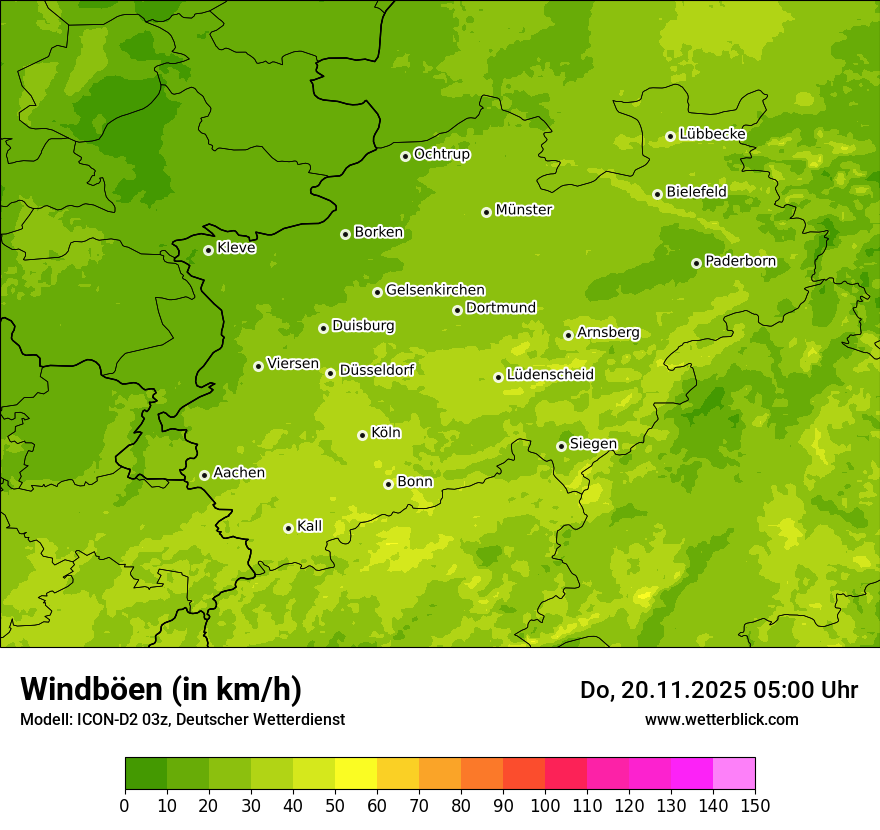 Modellkarten Windgeschwindigkeit