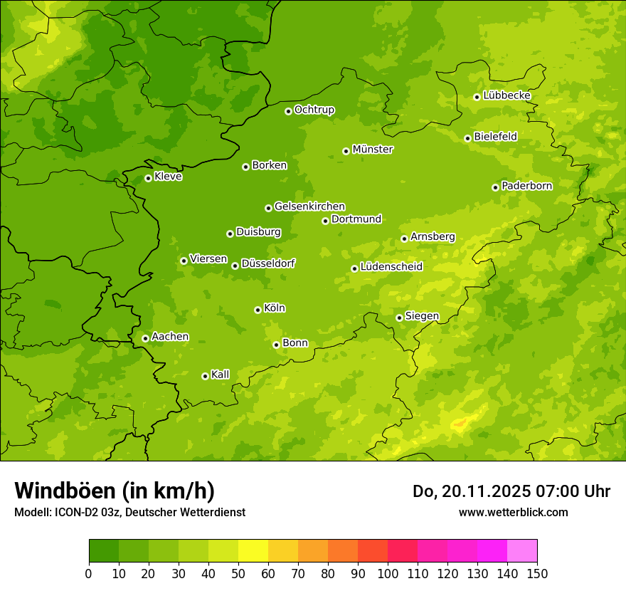Modellkarten Windgeschwindigkeit