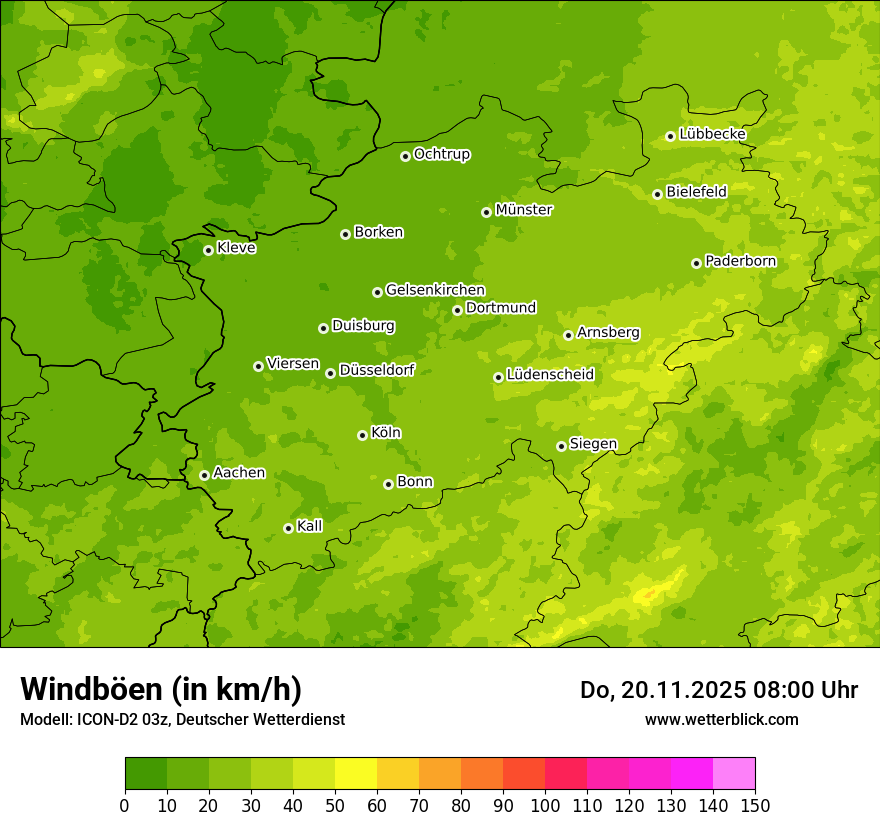 Modellkarten Windgeschwindigkeit