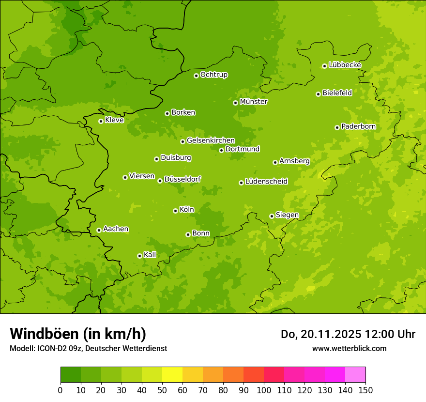 Modellkarten Windgeschwindigkeit