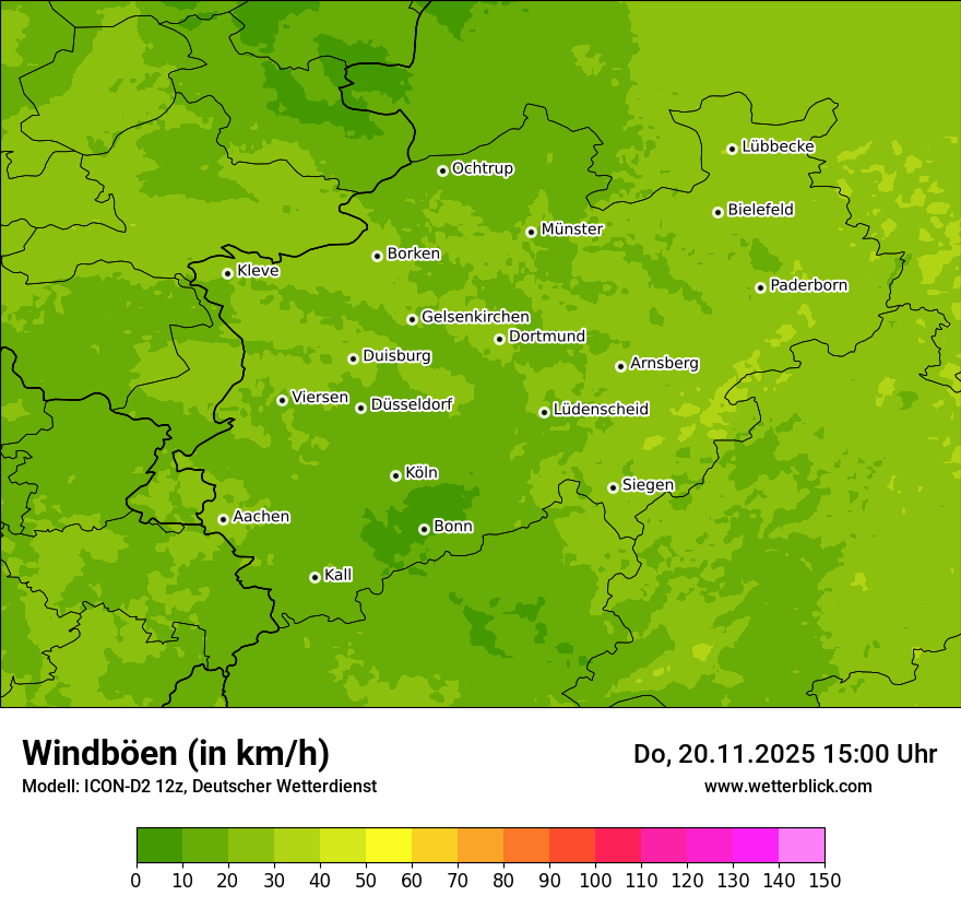 Modellkarten Windgeschwindigkeit