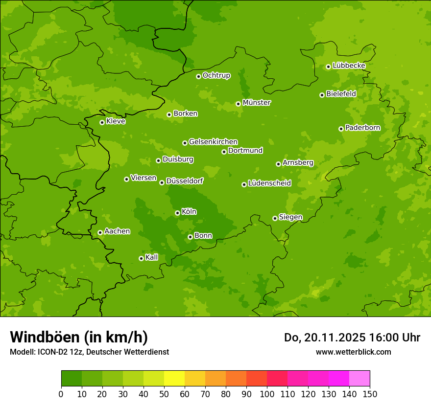 Modellkarten Windgeschwindigkeit