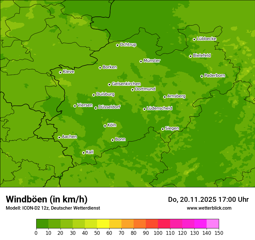 Modellkarten Windgeschwindigkeit