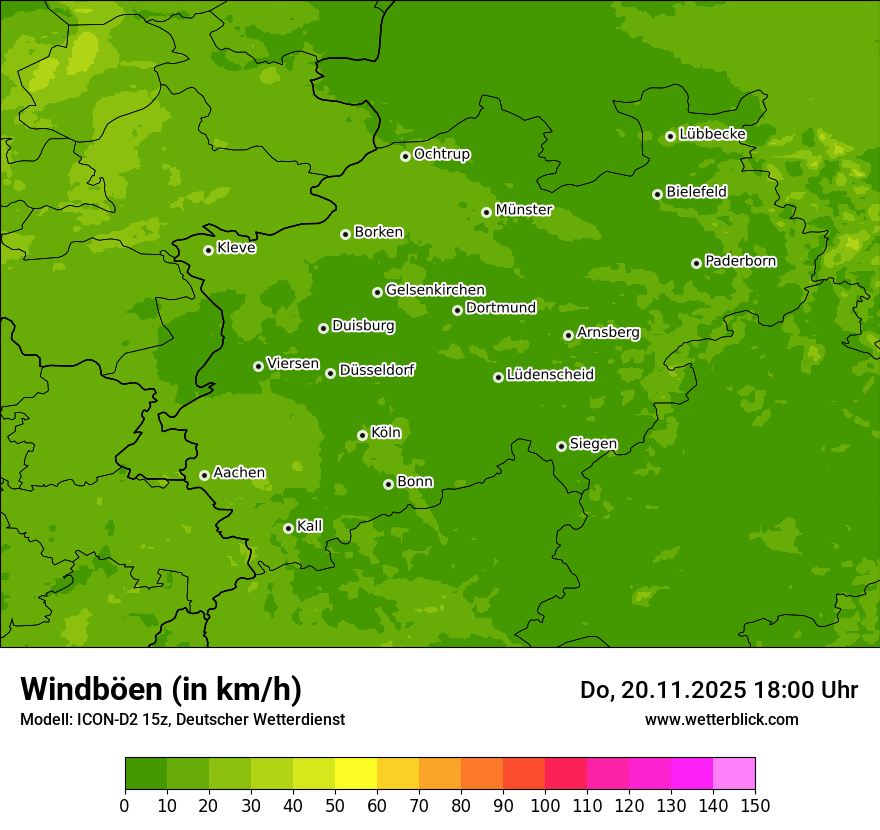 Modellkarten Windgeschwindigkeit