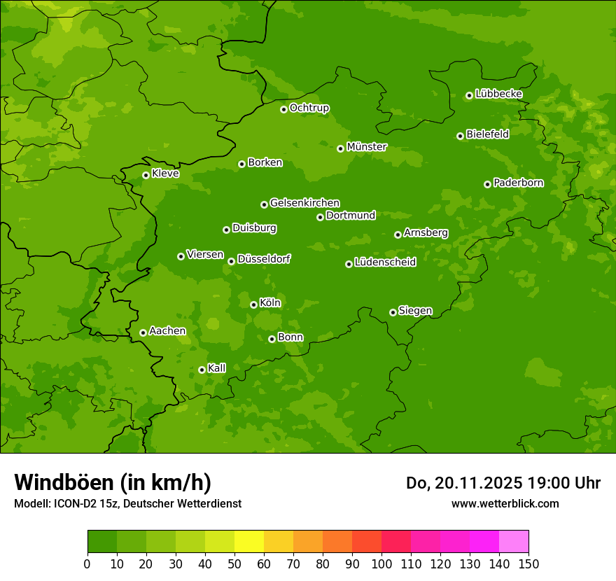 Modellkarten Windgeschwindigkeit