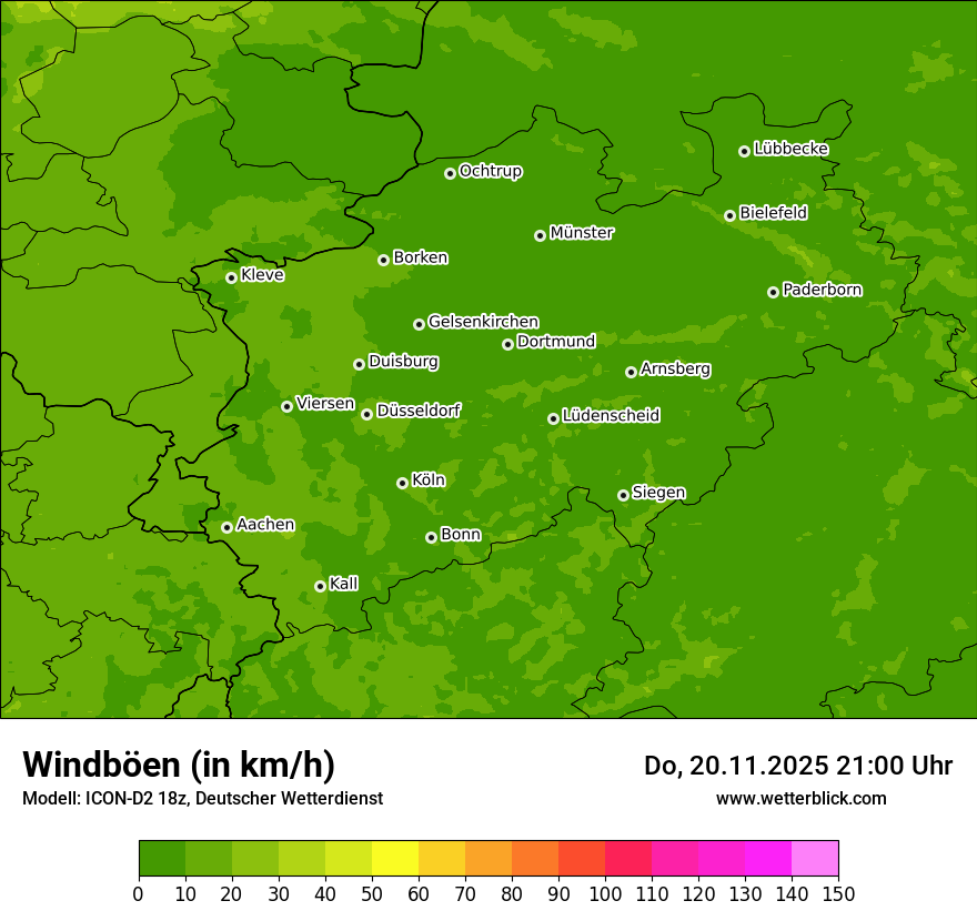 Modellkarten Windgeschwindigkeit