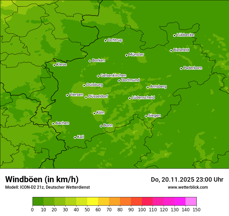 Modellkarten Windgeschwindigkeit