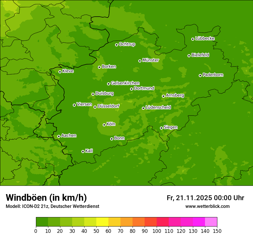 Modellkarten Windgeschwindigkeit