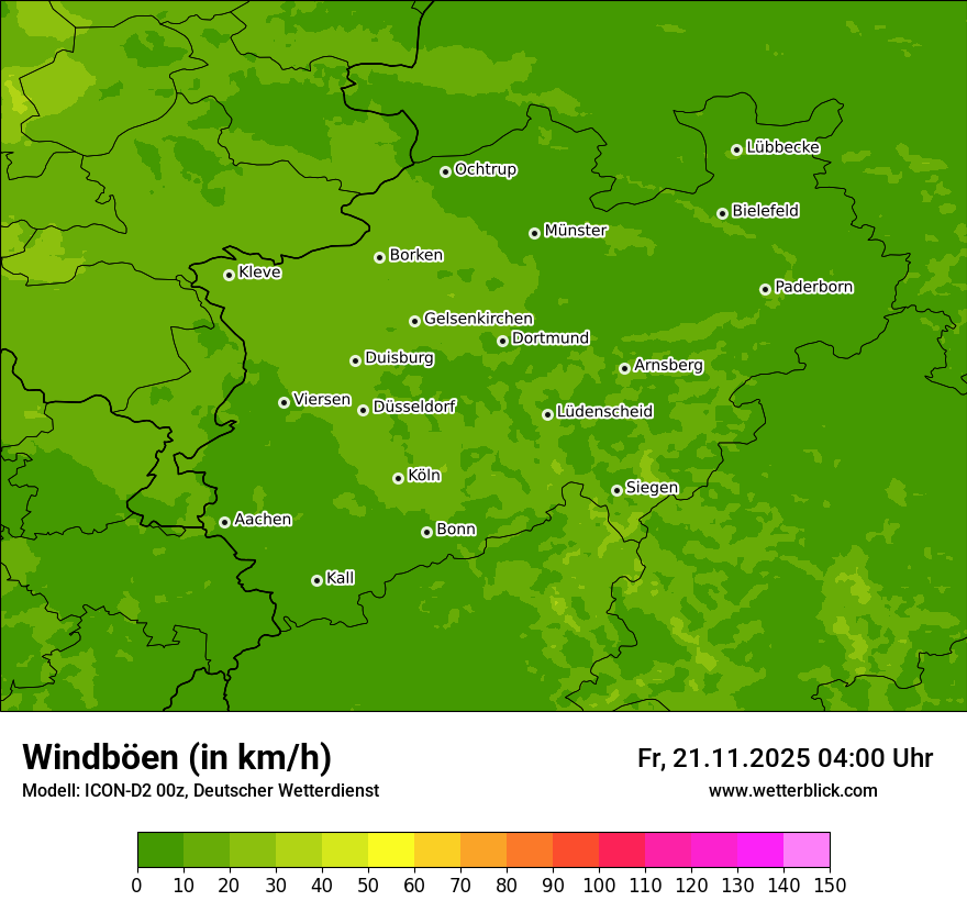 Modellkarten Windgeschwindigkeit