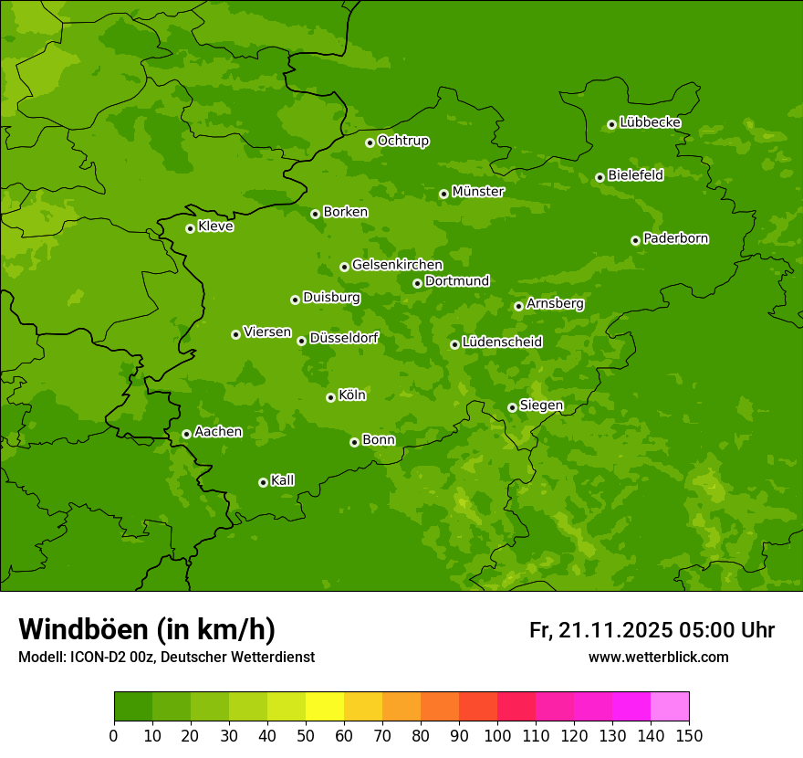 Modellkarten Windgeschwindigkeit