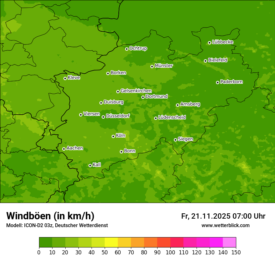 Modellkarten Windgeschwindigkeit