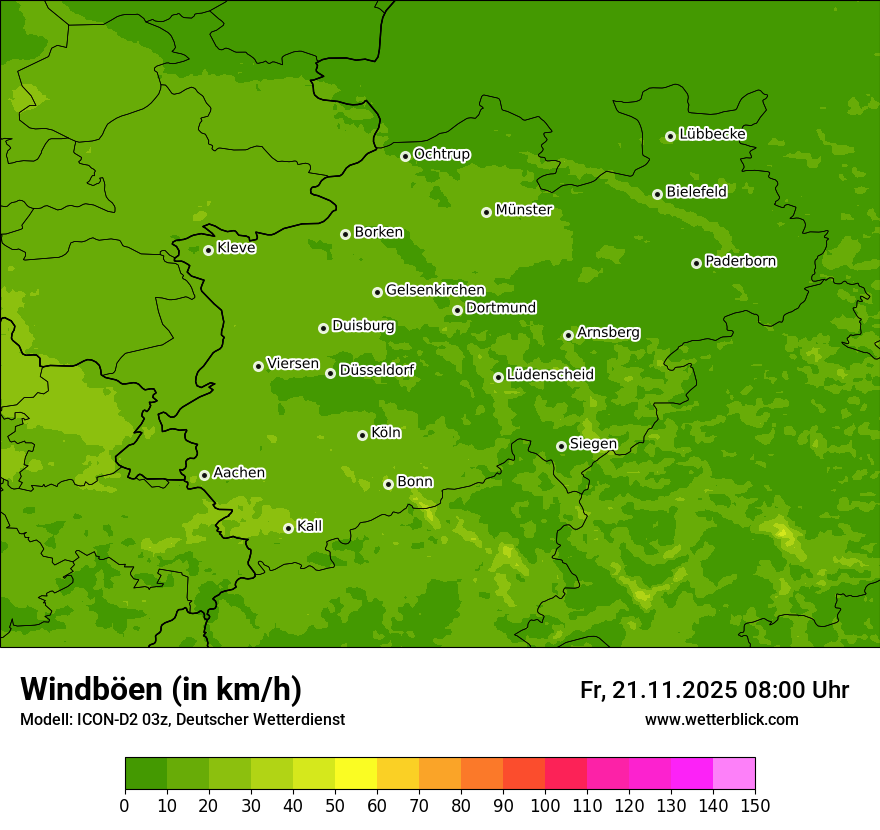 Modellkarten Windgeschwindigkeit