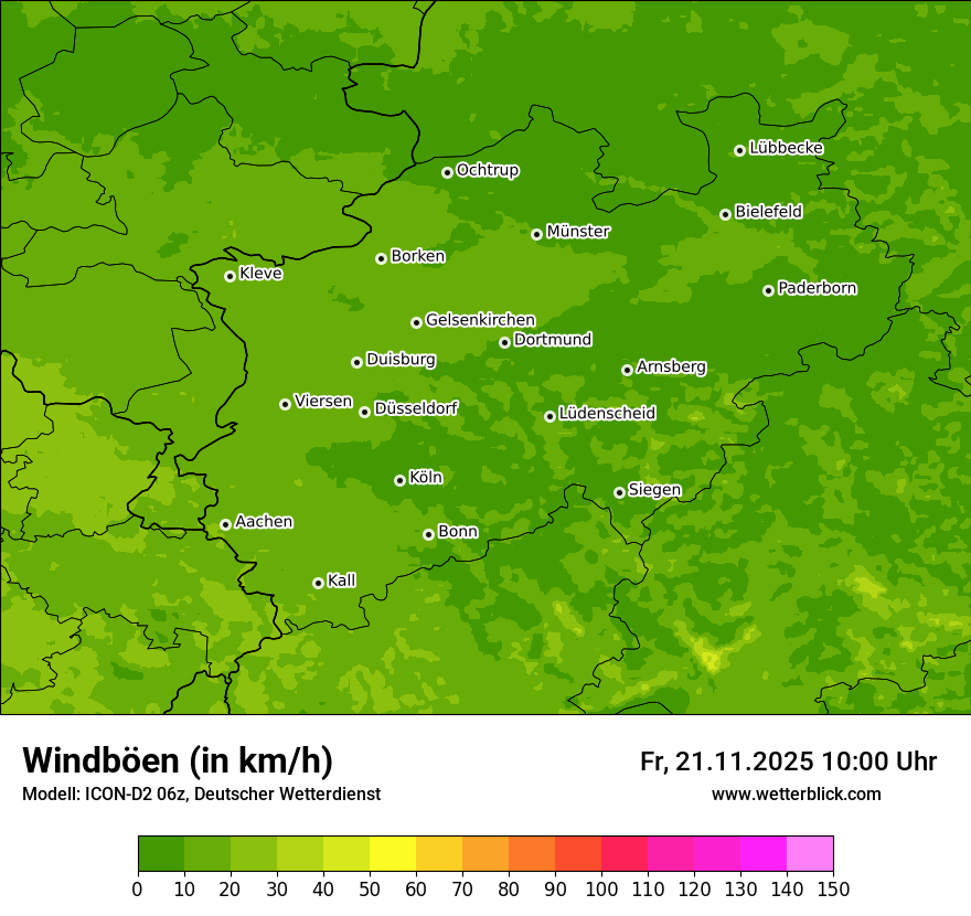 Modellkarten Windgeschwindigkeit