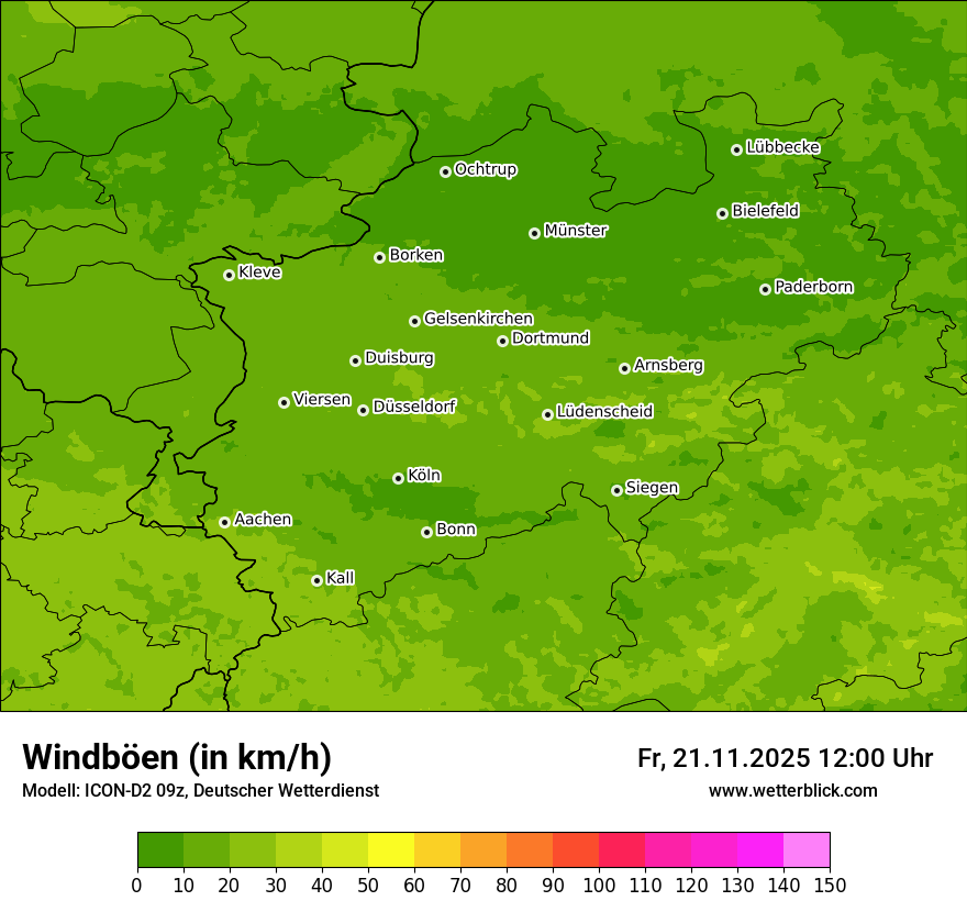 Modellkarten Windgeschwindigkeit