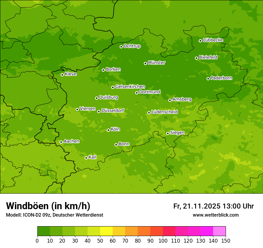 Modellkarten Windgeschwindigkeit