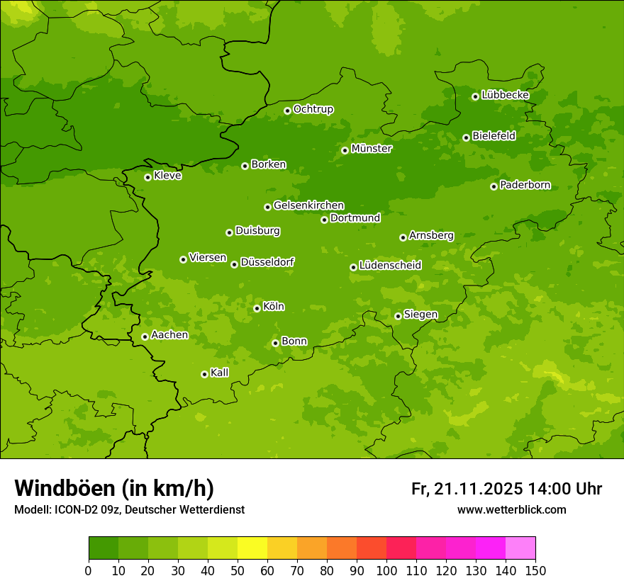 Modellkarten Windgeschwindigkeit