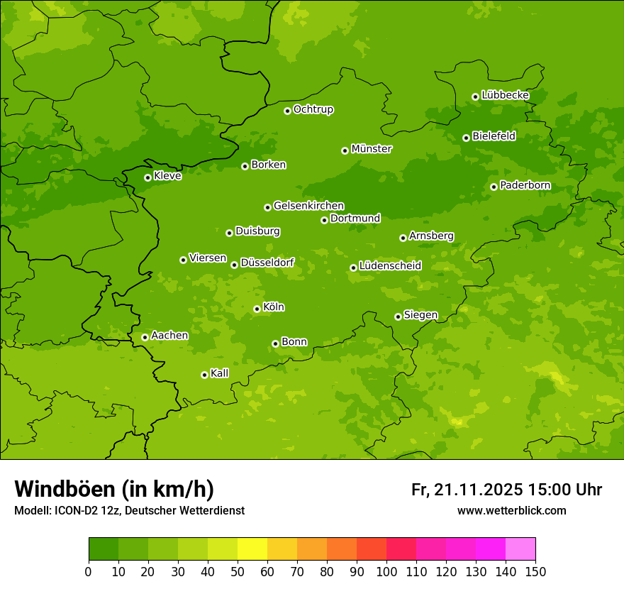 Modellkarten Windgeschwindigkeit