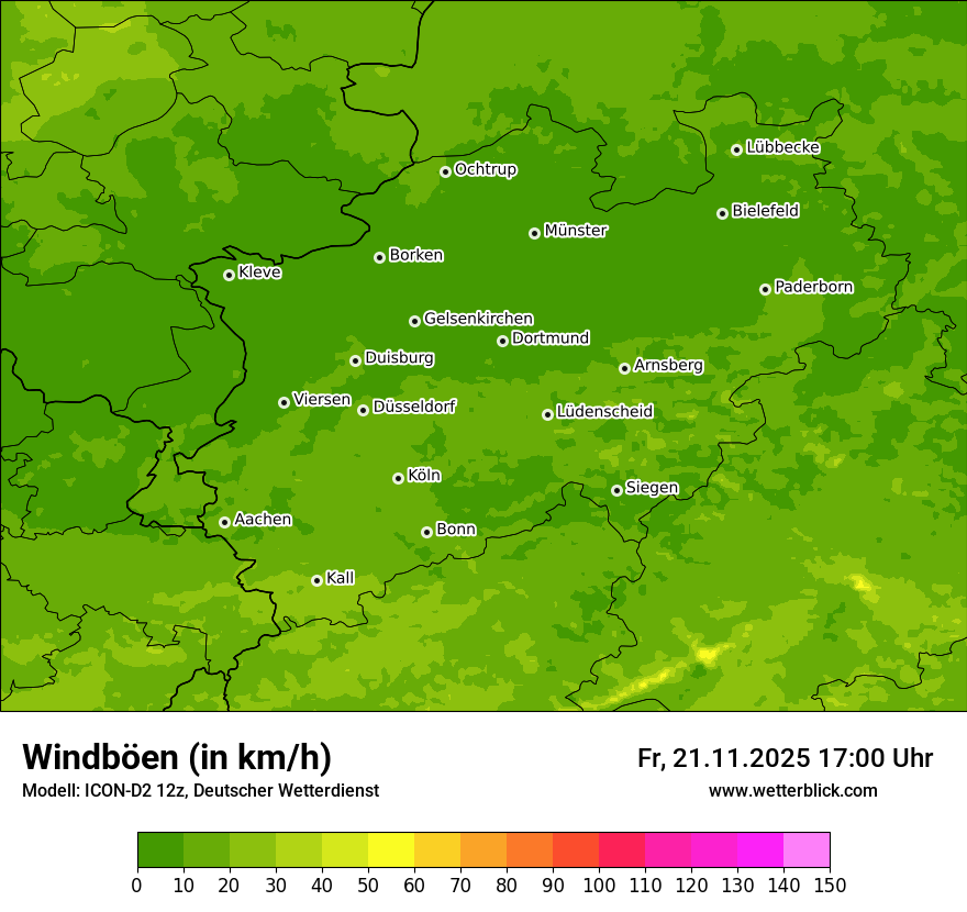 Modellkarten Windgeschwindigkeit