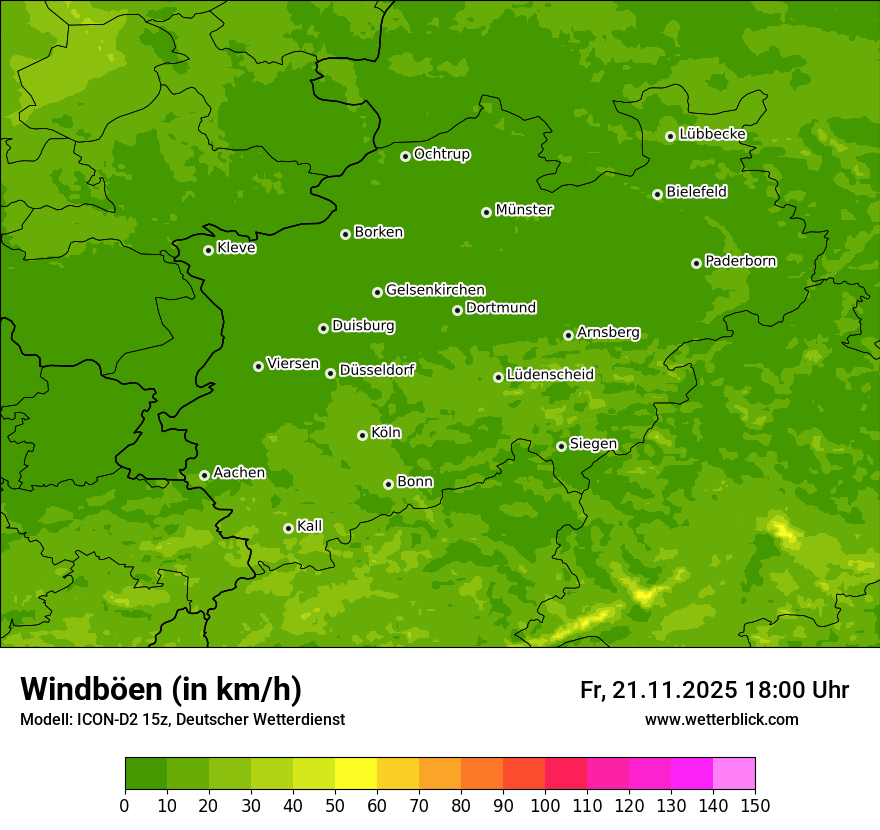 Modellkarten Windgeschwindigkeit