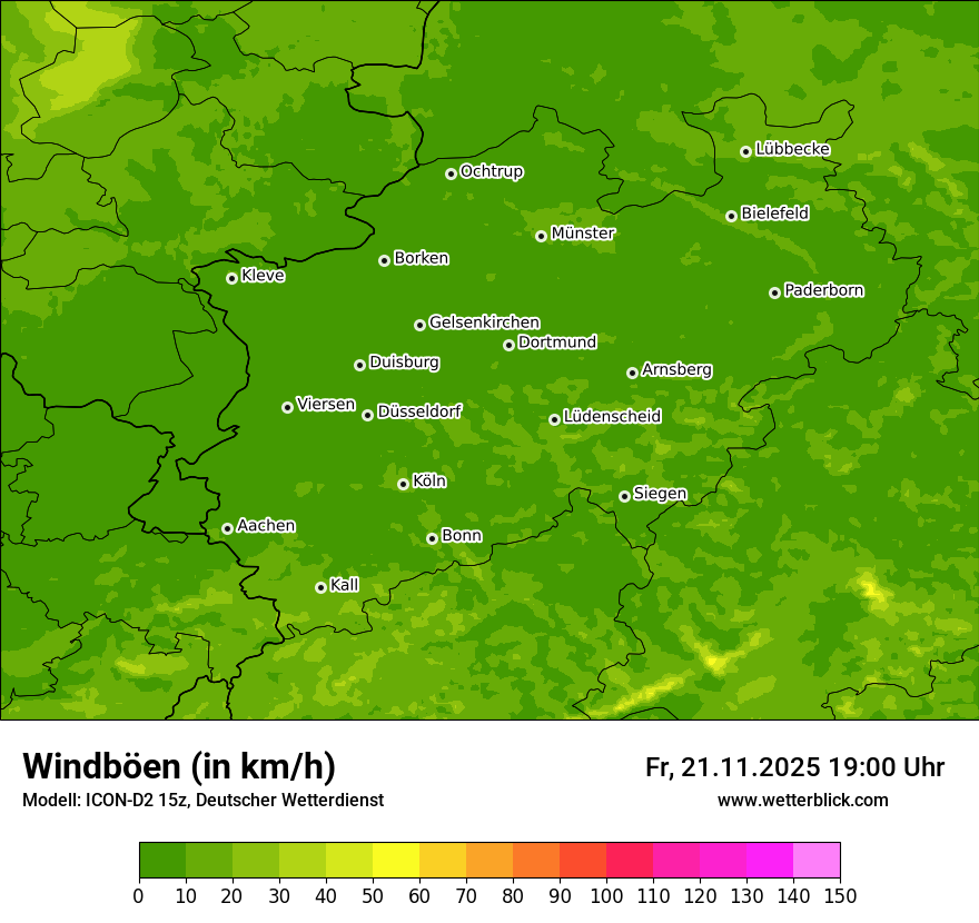 Modellkarten Windgeschwindigkeit