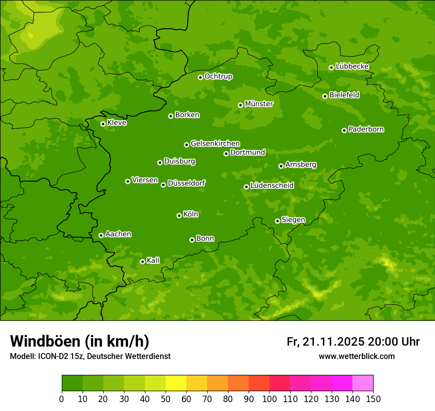 Modellkarten Windgeschwindigkeit
