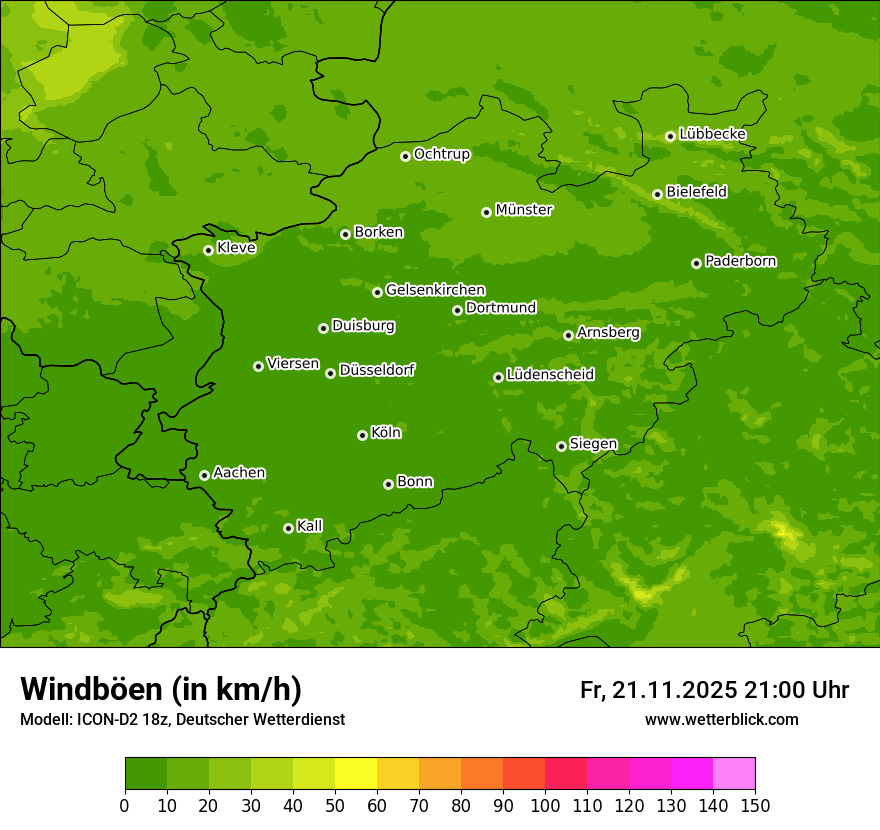 Modellkarten Windgeschwindigkeit