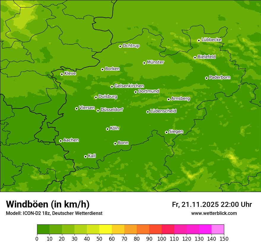 Modellkarten Windgeschwindigkeit