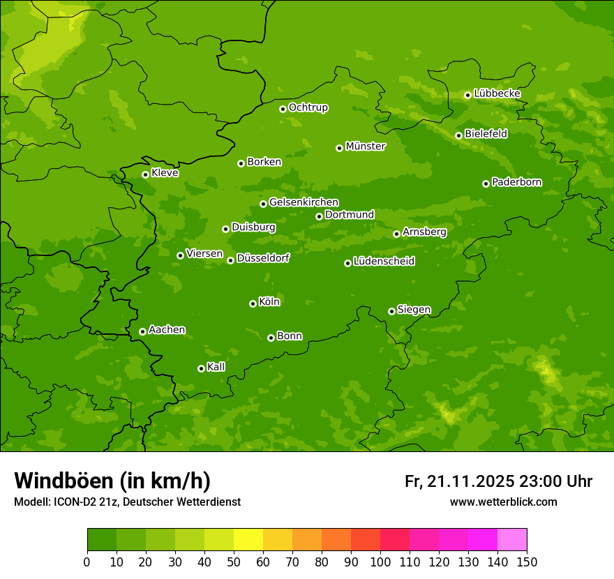 Modellkarten Windgeschwindigkeit