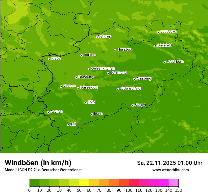 Modellkarten Windgeschwindigkeit