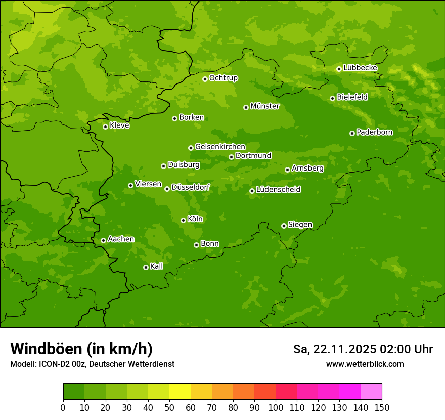 Modellkarten Windgeschwindigkeit