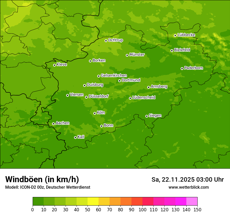 Modellkarten Windgeschwindigkeit